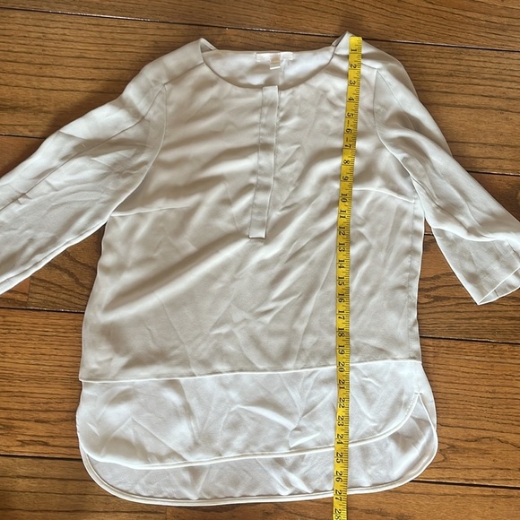 Boss Chic Silver Blouse with White Hem Size 4 New Without Tag - Picture 10 of 11